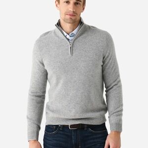 NAADAM 100% Cashmere Men’s Heather Gray 1/4 Zip-Up Long Sleeve Sweater SZ XXL